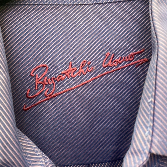 Bugatchi-purple shirt. Size-L. Very fine lines of purple and pink threads 45 deg - Picture 2 of 2